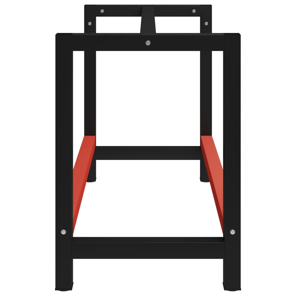 Work Bench Frame Metal 120x57x79 cm Black and Red